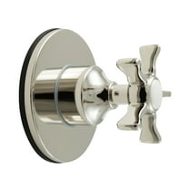 Kingston Brass KS3036NX Hamilton Single-Handle Three-Way Diverter Valve with Round Trim Kit, Polished Nickel
