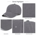 thumbnail image 6 of Washed Cotton Baseball Cap, Low Profile Adjustable Dad Hat for Casual Wear, TIKA, 6 of 7