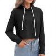 thumbnail image 1 of Hauts à Manches Longues pour Femmes Mode Pull Col Rond Uni Blouse à Capuche Chandail en Molleton, 1 of 6