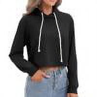 Hauts à Manches Longues pour Femmes Mode Pull Col Rond Uni Blouse à Capuche Chandail en Molleton