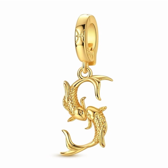 Dije Universal de Piscis Dorado Bañado en Plata