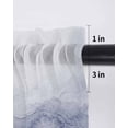 thumbnail image 6 of Navy Blue Ombre Mountain Tier Curtains 24 Inch Length,Sheer Curtains for Bedroom Living Room Window Nature Abstract Art Marble Rod Pocket Drapes Kitchen Curtains Small Half Window 27.5"x24" 2 Panels, 6 of 6