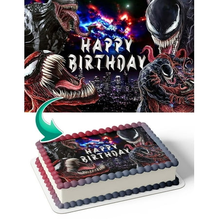 Marvel Venom Vs Carnage Birthday Edible Image Cake Topper, by TNCT