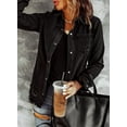 thumbnail image 3 of Chase Secret Womens Denim Jacket Casual Long Boyfriend Distresse Jean Jacket Petite, 3 of 8