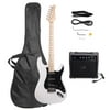 UBesGoo 39" Beginner Stylish Electric Guitar with Amplifier, Guitar Bag, White