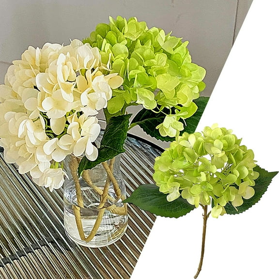 Fake Flowers Promotion Sale! Nomeni Artificial Silk Hydrangea Flowers Bouquets Faux Hydrangea Stems for Home Table Centerpieces Wedding Party Decor, Home Decor Clearance Sale Green