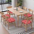 thumbnail image 6 of Red Christmas Santa Seat Covers for Dining Room Chairs Set Of 6,Stretch Printed Washable Chair Seat Cover with Elastic Ties and Button,Removable Waterproof Couch Cushion Covers, 6 of 6