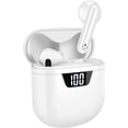 thumbnail image 1 of Bluetooth 5.2 Headphoness Wireless Earbuds Stereo LED Display Earphones 24H Play Time with Built-in Mic Single/Dual Mode/Type-C Charging Case in-Ear Sports Headsets for iPhone/Samsung/Airpods -White, 1 of 8