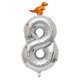 thumbnail image 4 of Globo de Número con Mini Dragón Duradero y Reutilizable Adornos de Partido Boda 8, 4 of 6