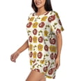 thumbnail image 2 of Naloa Sunflowers And Skull Women's Short-Sleeved Pajama Set, Loungewear, Summer pajamas, Breathable Cozy - 3X-Large, 2 of 9
