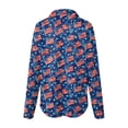 thumbnail image 5 of vigerkar Womens Long Sleeve Button Down Shirts Collared Tops Dressy Casual Patriotic Printed Blouses Shirt (Dark Blue, XXL), 5 of 5