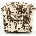 thumbnail image 2 of Fox Hill Trading Marlee Traditional Fabric Swivel Club Chair in Milky Brown, 2 of 4