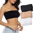 thumbnail image 4 of Double Layers Plus Size Strapless Bra Bandeau Tube Removable Padded Top Stretchy, 4 of 5