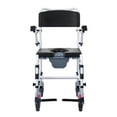 thumbnail image 7 of Shower Wheelchair Commode, 350 LBS Capacity, Adjustable Height, Flip-Up Arms & Footrests, Lockable Wheels, Removable Bucket, for Elderly, Seniors, Disabled, 7 of 7