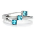 thumbnail image 3 of Luxe Jewelry Designs Women's Stainless Steel Ring with Sea Blue Synthetic Glass Stones - Size 6, 3 of 4