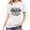 White, variant on Women's Summer T Shirts Letter Print Crew Neck Short Sleeve Graphic Basic Tee Casual Loose Fit Going out Tops (3XL, Army Green)