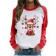 thumbnail image 1 of Moda mujer estampado o-cuello pulóver Tops manga larga cómoda blusa sudadera Fridja FKASFK787, 1 of 4