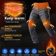 thumbnail image 3 of POENTAB Fleece Lined Hiking Pants for Men Outdoor Cargo Pants Waterproof Insulated Warm Work Trousers for Winter, 3 of 6