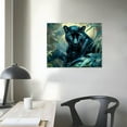 thumbnail image 4 of Autua Black Panther Jungle Green Plants Canvas Wall Art Decor 16x12in, 4 of 6