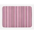 thumbnail image 1 of Modern Bath Mat, Abstract Retro Vintage Stripes Lines Geometrical Artwork Print, Non-Slip Plush Mat Bathroom Kitchen Laundry Room Decor, 29.5 X 17.5 Inches, Pale Pink Grey White and Mauve, Ambesonne, 1 of 2