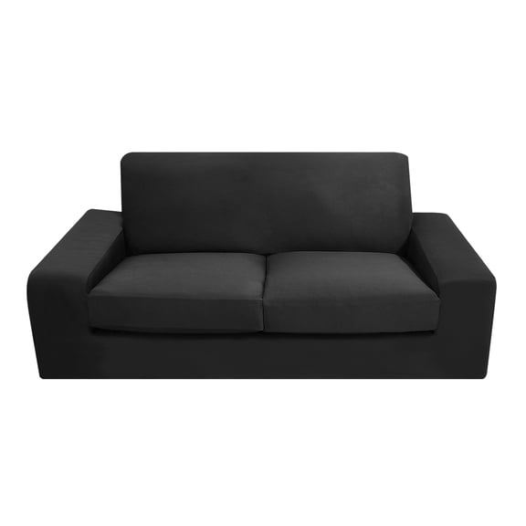 NIYANGLE Black Elastic Stretch Fabric Sofa Slipcover 195x230cm 1 Pc