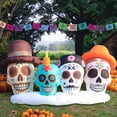 thumbnail image 3 of DomKom Decoraciones inflables para Halloween, Día de Los Muertos, Calaveras de Catrina del Día de los Muertos de 8 pies, LED incorporados para fiestas navideñas, jardín, césped, patio, decoración de p, 3 of 5