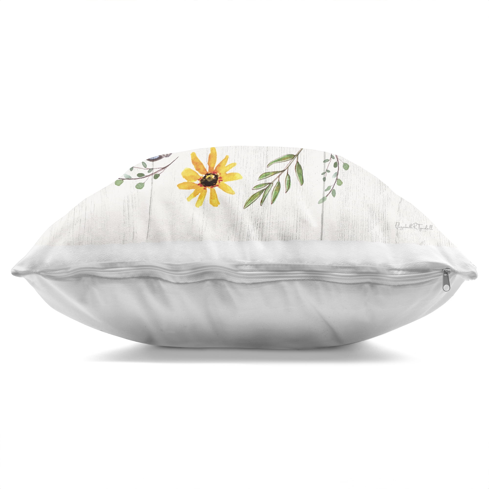 Stupell Industries Country Cottage Wreath & Quote Decorative Printed Throw Pillow, design by Elizabeth Tyndall