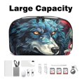 thumbnail image 3 of Wolf Travel Organizer, Cable Organizer, Charging Cord Organizer, Charger Storage Organizer - Waterproof Oxford Cloth Electronic Digital Product Storage Case, 5.9x9.44x3.14 in., 3 of 6