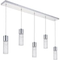 thumbnail image 5 of Maklaine Contemporary 5 Light Clear LED Island Pendant in Chrome, 5 of 13