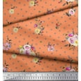 thumbnail image 2 of Soimoi Orange Rayon Fabric Leaves,Small Circle & Floral Printed Craft Fabric by The Yard 56 Inch Wide, 2 of 3