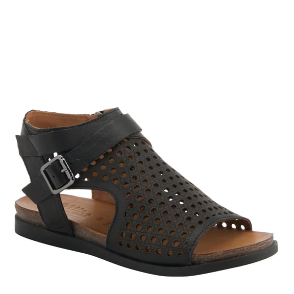 Spring Step COVINGTON Women's Leather Cut-Out Sandals with Ankle Coverage and Buckle Detail
