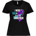 thumbnail image 3 of Inktastic Suicide Prevention I Wear Teal and Purple for My Brother Women's Plus Size T-Shirt, 3 of 5