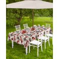 thumbnail image 4 of Fsddascl Cowboy Christmas Outdoor Tablecloth - 60x120 Inch Rectangle Dining Table Cover, Western Santa Xmas Winter Red Waterproof Outdoor Table Cloth with Umbrella Hole & Zipper for Picnic/Patio, 4 of 7