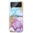 thumbnail image 2 of KIQ Marble Series Samsung Z Flip 3 5g Case Cute Glitter 2-Tone Drop Protection Phone Case For Samsung Galaxy Z Flip 3 Case (Marble Blue Purple), 2 of 8