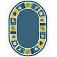 thumbnail image 2 of Joy Carpets Kid Essentials Baby Blues 310" x 54" Oval Indoor Area Rug in Color Bold, 2 of 2