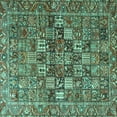 thumbnail image 1 of Ahgly Company Machine Washable Indoor Square Persian Turquoise Blue Traditional Area Rugs, 6' Square, 1 of 4