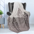 thumbnail image 4 of Country Soft Flannel Fleece Blanket, Pine Trees in the Forest on Foggy Seem Ombre Backdrop Wildlife Adventure Art, Cozy Plush for Indoor and Outdoor Use, 50" x 70", Pale Mauve Taupe, by Ambesonne, 4 of 5