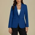 thumbnail image 2 of Bxsruta Jacket for Women, Women's Tailored Button Front Blazer Jacket, Long Sleeve Office Wear Suit Coat with Dual Pockets, 2 of 7
