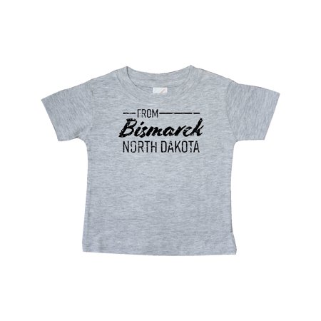 

Inktastic From Bismarck North Dakota in Black Distressed Text Gift Baby Boy or Baby Girl T-Shirt