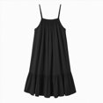 thumbnail image 5 of Women Summer Spaghetti Strap Swing Mini Dress Casual Ruffle Hem Loose Cami Dress, 5 of 6