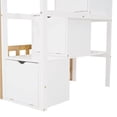 thumbnail image 6 of Stairway Bunk Bed Twin over Twin, 2-in-1 House-shaped Bed Frame with Roof and Storage Staircase, Modern Loft Bed with Safety Guardrails for Kids Boys Girls Bedroom, Natural, 6 of 7