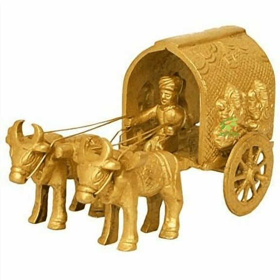 Traditional Bull cart with Hindu god Statue Laxmi Ganesh Figure- Best Gift and Home Decor Sculpture By Ashopi Decor
