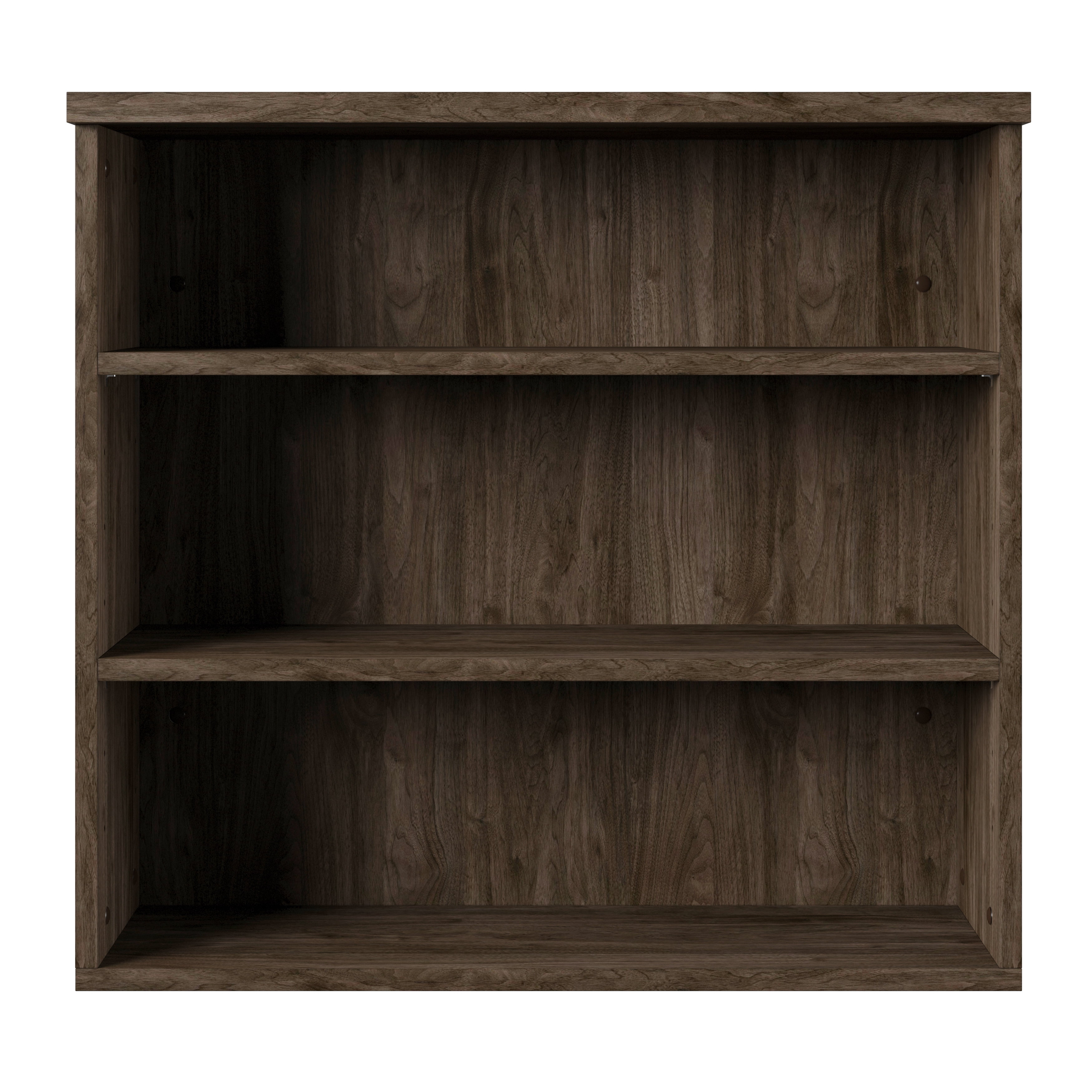 HomeFare Industrial Farmhouse 3 Shelf Bookcase Dark Brown Weathered Oak