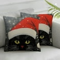 thumbnail image 2 of COMIO  Merry Christmas Dachshund with Cat Square Throw Pillow Case Decorative Cushion Cover Pillowcover for Sofa Halloween Throw Pillow Covers  2Pcs, 2 of 6