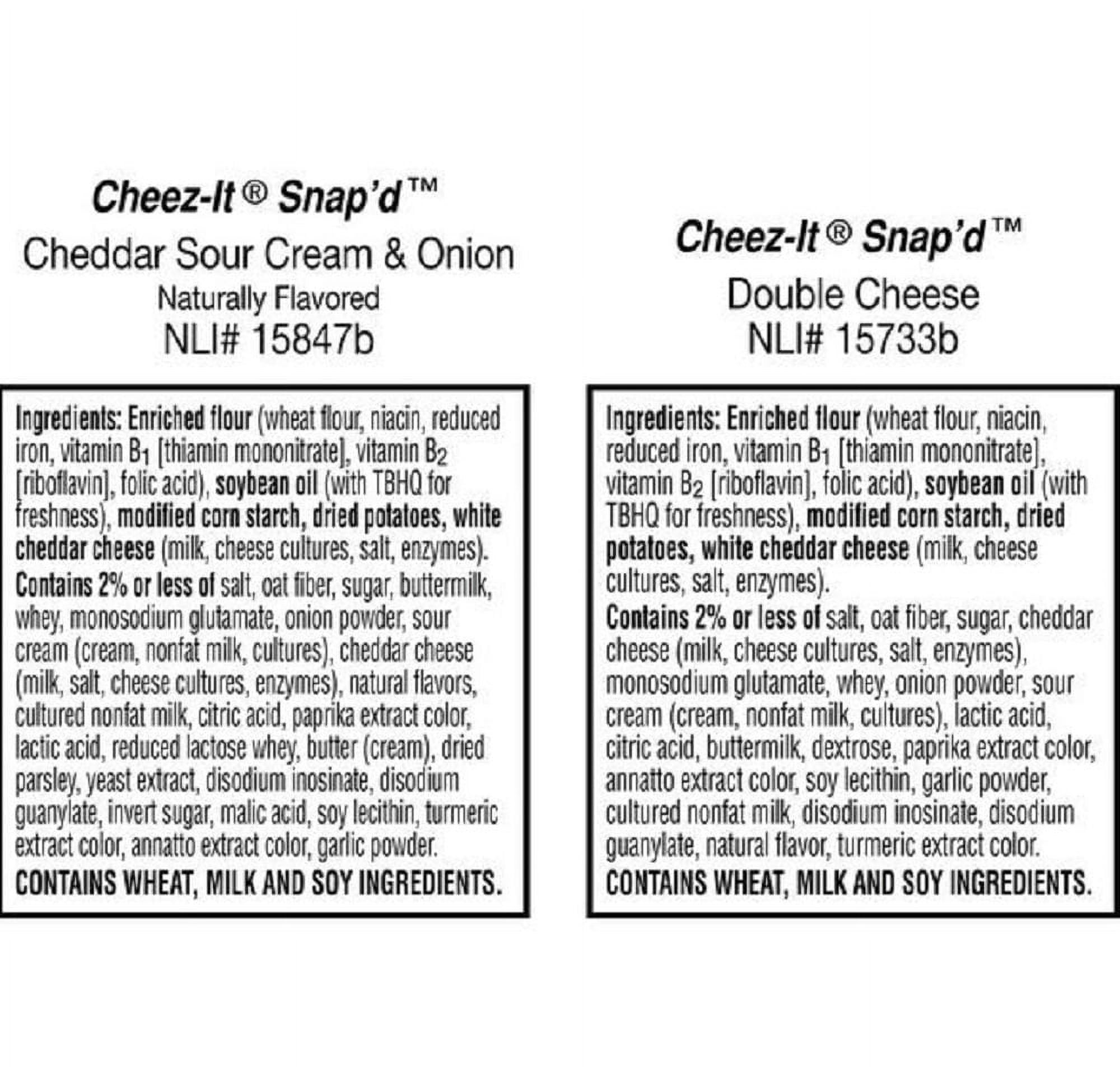 Snap'd Crackers Variety Pack Cheddar Sour Cream and Onion Double Cheese, 0.75 oz Bag, 42/Carton