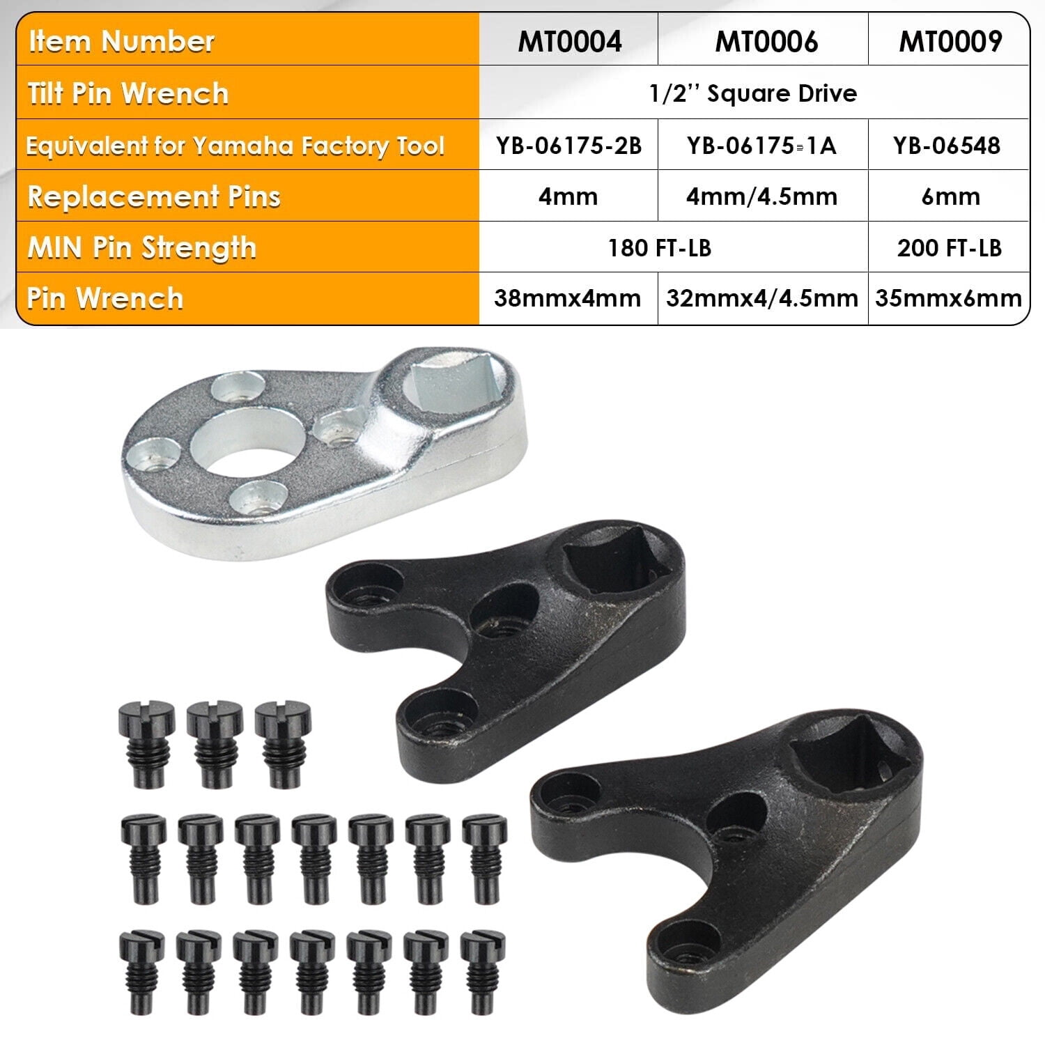 Outboard Trim/Tilt Pin Wrench Tool Set Fits for Yamaha Suzuki Johnson Evinrude