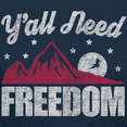 thumbnail image 2 of Teelocity Men's Americana Red, White and Blue Y'all Need Freedom Navy Relaxed Fit Short Sleeve Graphic T-Shirt, 2 of 3