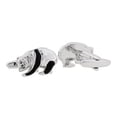 thumbnail image 4 of Perfect Cufflinks Panda Bear Black Enamel Cufflinks, Silver Tone, 4 of 4