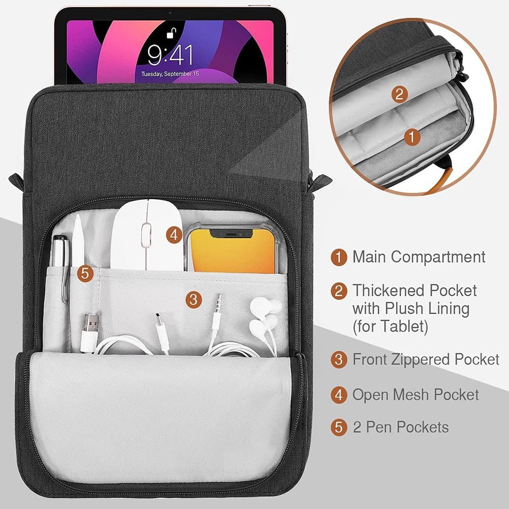 9-11/13.3 inch Portable Tablet Case Storage Laptop Shoulder Bag For iPad Galaxy Tab Student Business Messenge Crossbody Handbag
