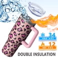 thumbnail image 5 of Leopard Print 40oz Tumbler– Stainless Steel Insulated Tumbler with Handle and Straw, Large Capacity Travel Cup for Hot & Cold Drinks, 5 of 6